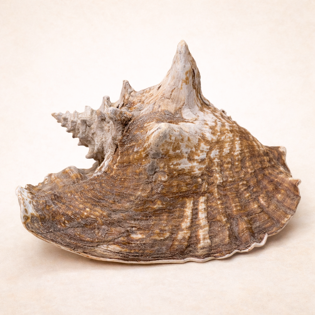 Tritonhorn-Muschel (Charonia sp.) – großes Naturstück mit eindrucksvoller Struktur