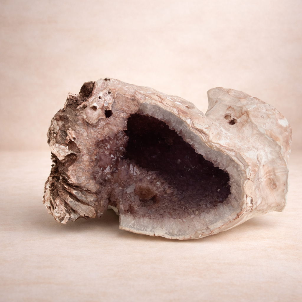 Amethyst Druse mit Seepocken – Sammlerobjekt