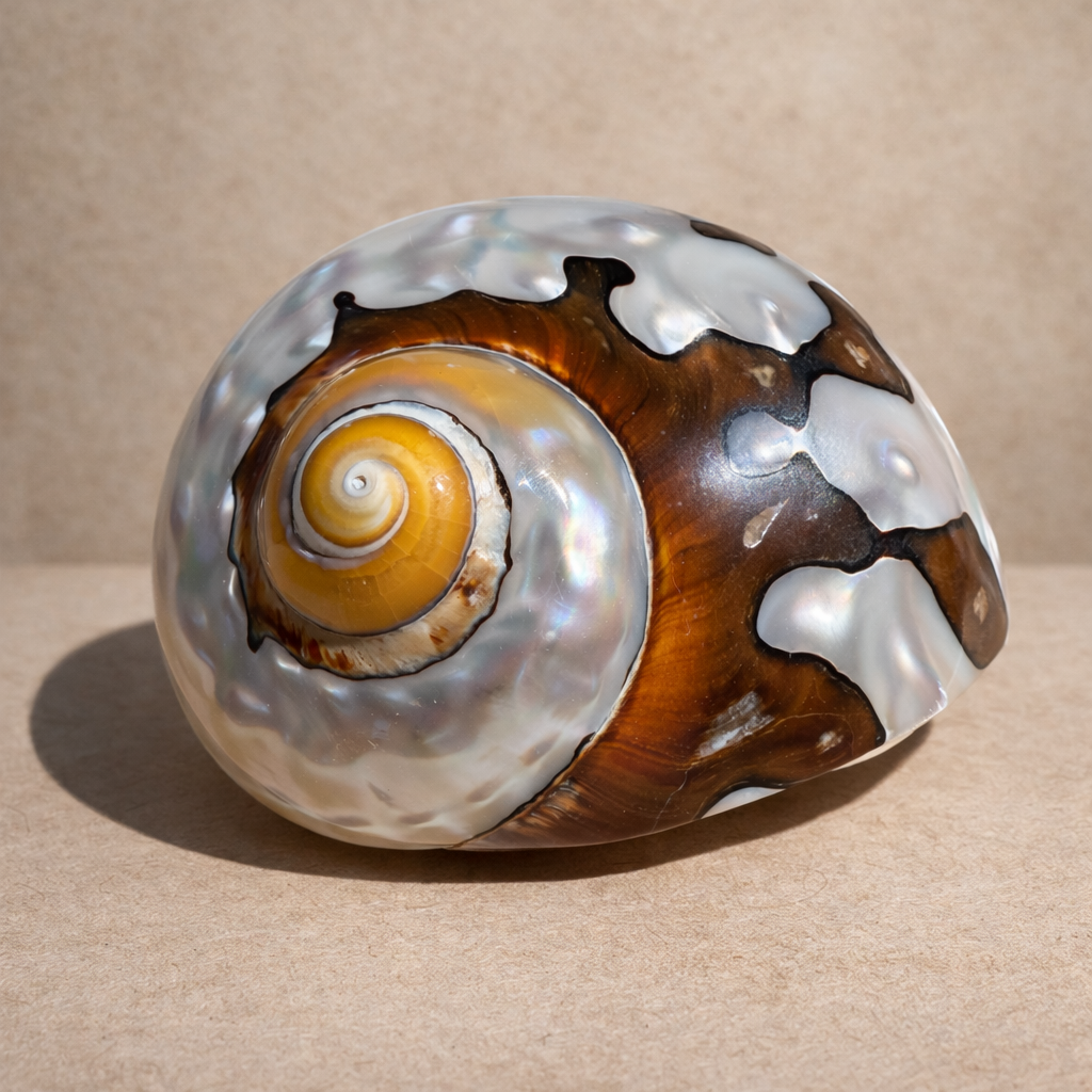 Polierte Turbanschnecke (Turbo Shell) – Naturstück mit Perlmutt