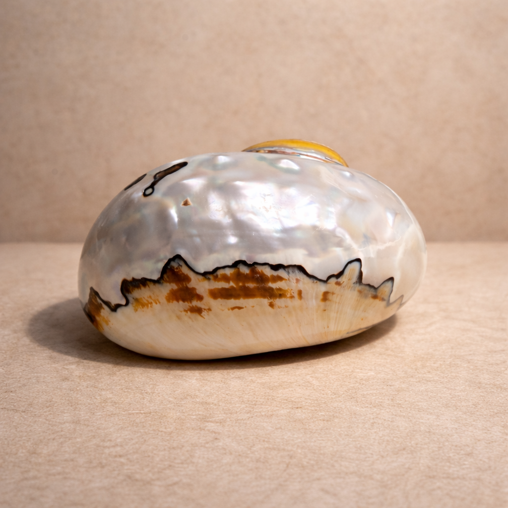 Polierte Turbanschnecke (Turbo Shell) – Naturstück mit Perlmutt