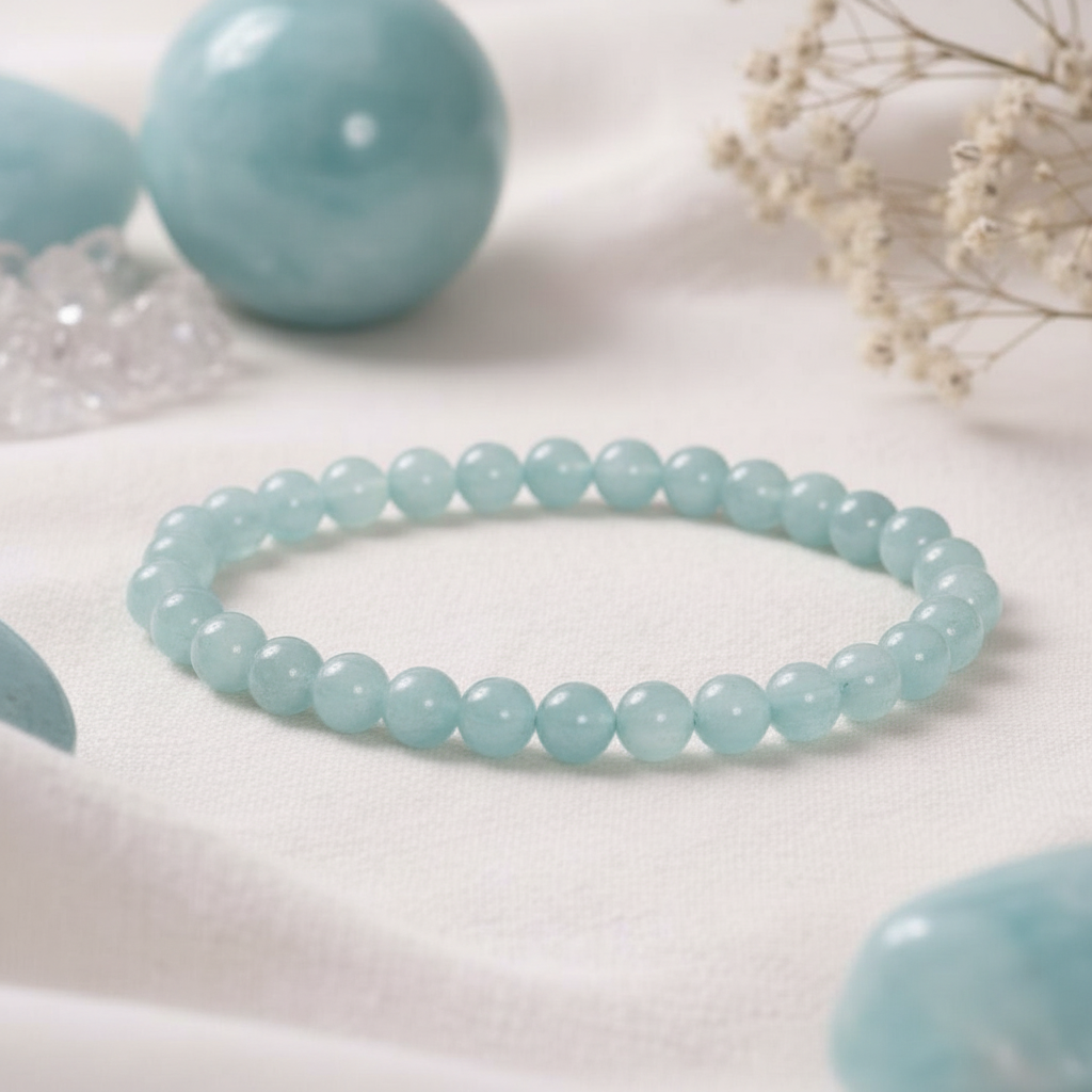 Aquamarin Armband 6 mm – Klarheit, Ruhe & sanfte Meeresenergie