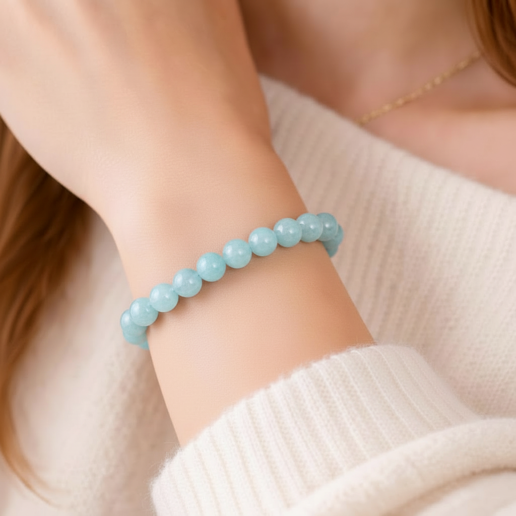 Aquamarin Armband 6 mm – Klarheit, Ruhe & sanfte Meeresenergie