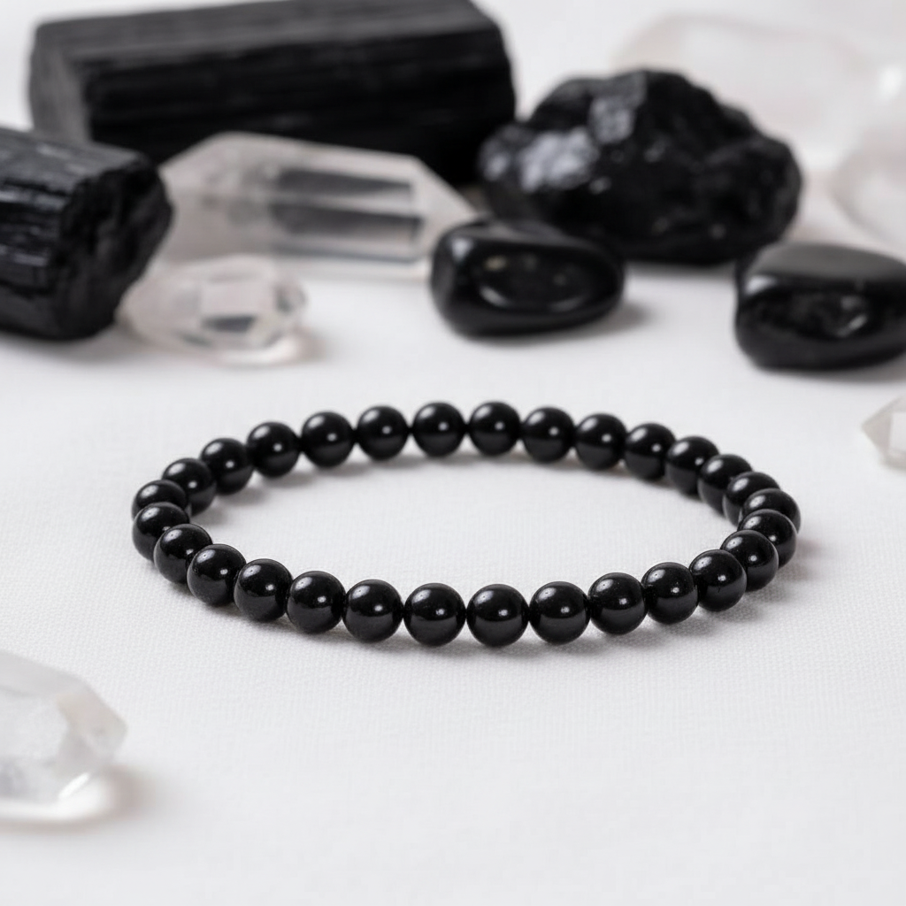 Schwarzer Turmalin Armband 6 mm – Schutz, Erdung & innere Stärke für deinen Alltag