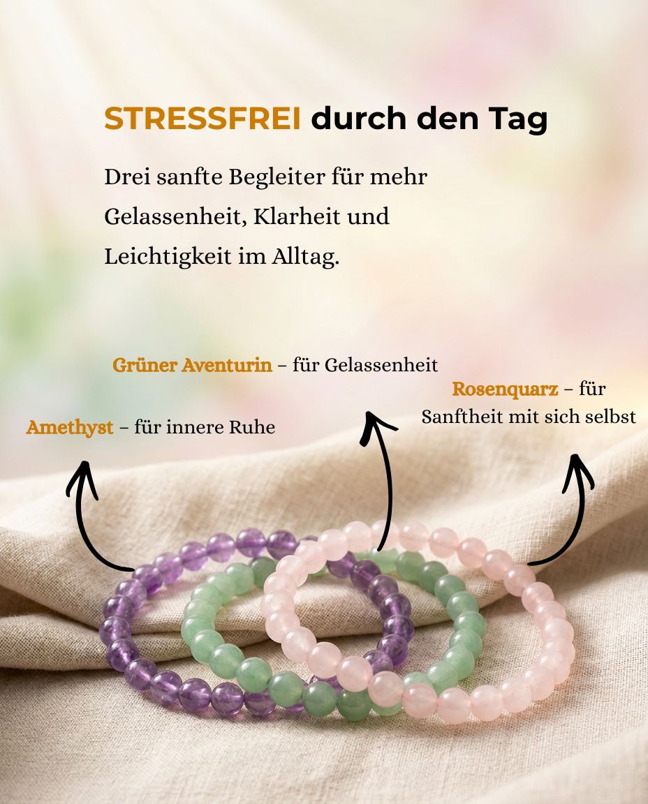 Stressfrei durch den Tag – Edelstein Armband Set für mehr Gelassenheit im Alltag