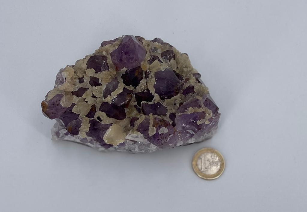 Amethyst-Calcit-Rutil-Goethit - Stufe - Sammlerstück