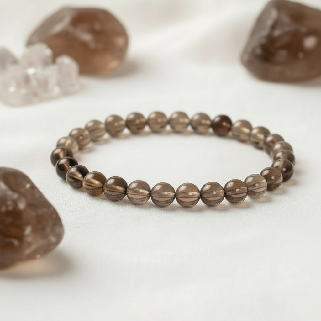 Rauchquarz Armband 6 mm – Erdung, Schutz und innere Klarheit