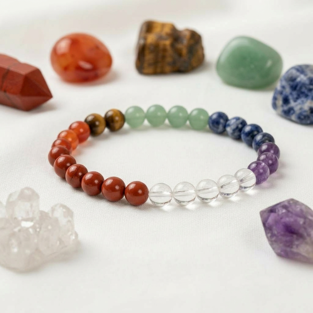 Chakren Armband 6 mm - 7 Edelsteine für Balance, Schutz & innere Harmonie