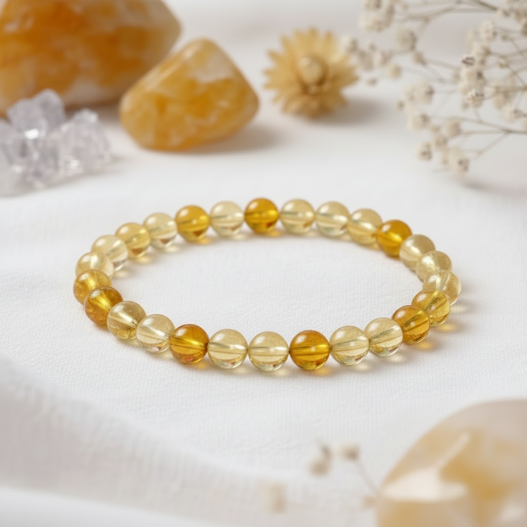 Citrin Armband 6 mm – sonniges Kugelarmband für Lebensfreude, Fülle & Selbstvertrauen
