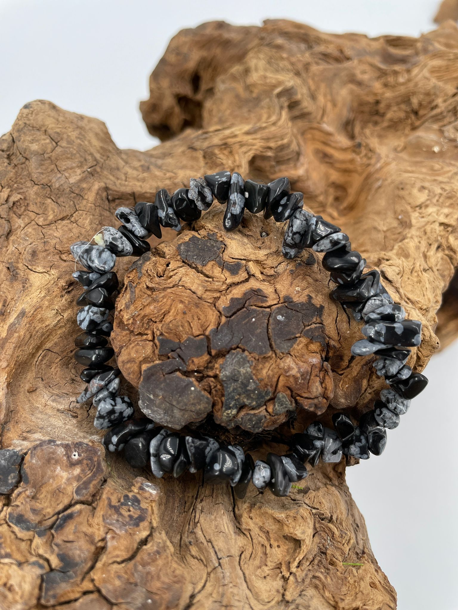 Schneeflocken Obsidian Armband